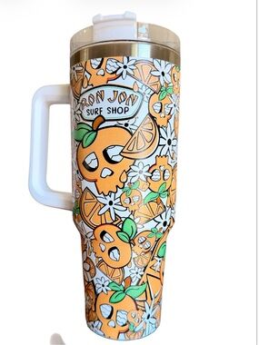 Ron Jon Little Box Guy Orange Blossom 40 oz Tumbler with straw